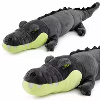 LEAN TOYS minkštas krokodilas – realistiškas, pilkas, 90 cm