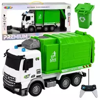 LEAN TOYS komunalinė transporto priemonė radijo bangomis valdomas šiukšliavežis RC konteineris šiukšliadėžė žibintai 1:14