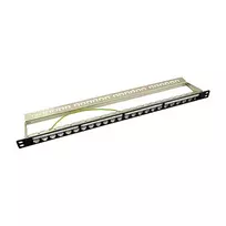LogiLink NK4040 24 prievadų ekranuotas Keystone skydelis, 0,5U, juodas
