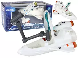 LEAN TOYS Space Mission Cosmos 4 Elementų Žaidimų Rinkinys – Raketa, Astronautas, Roveris ir Vėliava (4 dalys, nuo 3 metų)