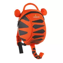 LittleLife vaikiška kuprinė Tiger - 2L, reguliuojami petnešų diržai, saugos pavadėlis, poliesteris