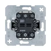 Berker 303808 Dvigubas jungiklio įdėklas, Išjungimas/Persijungimas, 2x 1-polius, 10 A, 250 V, įleidžiamas, be halogenų