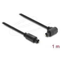 Delock TOSLINK optinis garso kabelis 1 m – 90° kampu lenktas į tiesų – 4 mm – juodas