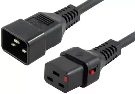 MICROCONNECT Locking Power Cord C20 į C19, 2,5 m, 16 A, juoda