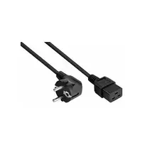Kabelmeister SK0190-S050 maitinimo laidas, 90° kampu lenktas Schuko CEE 7/7 į C19, 5 m, juodos spalvos
