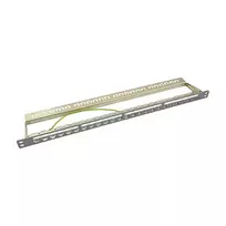LogiLink NK4039 Keystone Patch Panel, 24 Portų, 0.5U, Ekranuotas, Pilkas - 19 colių stovo montavimui