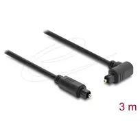 Delock TOSLINK optinis garso kabelis, 90° kampu lenktas į tiesų, 3 m, juodas
