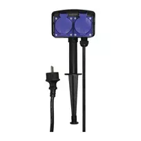 Logilink LPS214 rozetė su 2 apsauginiais lizdais, IP44, su įžeminimo smaigaliu, 2 m laidas