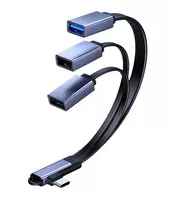 MicroConnect USB-C kampinis skirstytuvas, 3x USB-A 3.0, 0,15 m, juodas