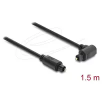 Delock TOSLINK skaitmeninio optinio garso kabelis, 90° kampu į tiesų, 1,5 m, 4 mm, juodas