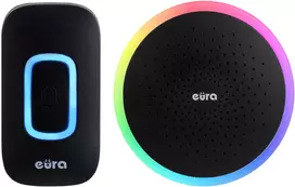 EURA WDP-42A3 belaidis durų skambutis – juodas