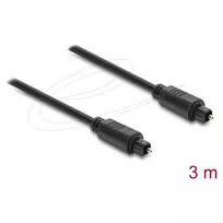 Delock TOSLINK optinis garso kabelis, vyriškas į vyrišką, 3 m, 4 mm, juodos spalvos