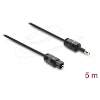 Delock TOSLINK laidas Mini TOSLINK 3,5 mm kištukas į TOSLINK kištuką, Ø 2,2 mm, 5 m, juodas