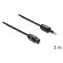 Delock TOSLINK laidas Mini TOSLINK 3,5 mm kištukas į TOSLINK kištuką, Ø 2,2 mm, 3 m, juodas