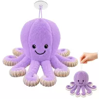 LEAN TOYS aštuonkojis su siurbtuku, violetinis, 16 cm