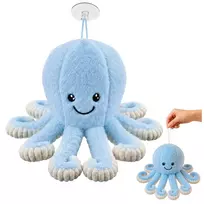 LEAN TOYS aštuonkojis su prisisiurbimo padėkliuku, mėlynas, 16 cm