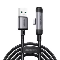 Joyroom EnjoyX Series USB-A į USB-C 90 laipsnių laidas A56, 3A, 480Mbps, 1,2 m, juodas (S-A56)