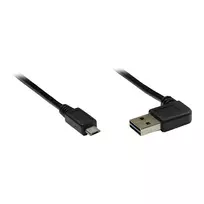 GoodConnections Alcasa USB 2.0 A į Micro-B laidas, kampuotas, auksu padengtas, 1 m, juodas