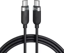 VOLTAGE VEKS100CC100BK USB-C į USB-C silikoninis 100W PD laidas 1m juodas
