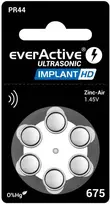 everActive ULTRASONIC IMPLANT HD 675 Cinko-oro klausos aparatų baterijos PR44 (6 vnt., be gyvsidabrio, 1,45 V, 650 mAh)
