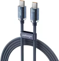 VOLTAGE PureCrystal USB-C į USB-C laidas 100W PD 2m mėlynas