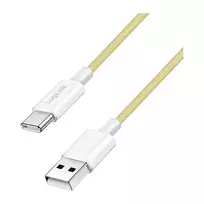 LogiLink USB 2.0 Type-C laidas, USB-A kištukas į USB-C kištuką, 480Mbps, 60W Power Delivery, nailono pynė, geltona, 1 m
