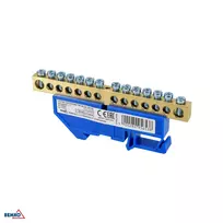 SCHELINGER 14 polių DIN bėgio gnybtų blokas 8-12 mm² mėlynas