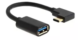 MICROCONNECT USB-C kampinis vyriškas į USB 3.0 Type-A laidas, 0,5 m, juodas