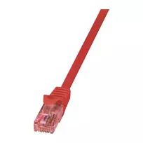 LogiLink Cat.6 U/UTP Pataisos kabelis, 3m, Raudonas, Varinė gysla, RJ45, 1Gbps