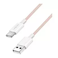 LogiLink CU0324 USB 2.0 Type-C laidas, A/M į C/M, 480Mbps, 60W, nailonas, rožinis, 1 m
