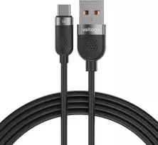 VOLTAGE VEKS66AC100BK USB-A į USB-C silikoninis 66W PD laidas, 100 cm, juodas