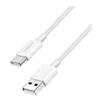 LogiLink CU0320 USB 2.0 Type-C laidas, USB-A į USB-C, 480Mbps, 60W, pintas nailonas, baltas, 0,5 m
