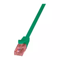 LogiLink PrimeLine Cat.6 U/UTP jungiamasis laidas, RJ45, gryno vario, žalias, 1,5 m