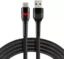 everActive CBB-1CBR USB-A į USB-C RGB LED pintas kabelis 1m 3A juodas