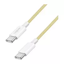 LogiLink USB 2.0 Type-C laidas, C/M į C/M, 480Mbps, 60W, nailoninis, geltonas, 0,5 m