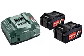 Metabo 18V LiHD 5.5Ah baterijų ir ASC 145 „Air Cooled“ įkroviklio rinkinys (2 baterijos)