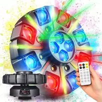LIGHT4ME OCTOS Judantis daugiaefektis šviestuvas su RGBW LED, raudonu/žaliu lazeriu ir stroboskopu