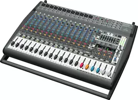 Behringer PMP6000 20 kanalų stiprintuvu integruotas maišytuvas su dvigubu FX ir 1200W tiltiniu režimu, juodos spalvos
