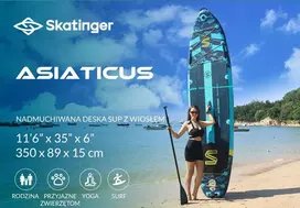 SKT ASIATICUS Pripučiama SUP lenta 350x89x15 cm Joga