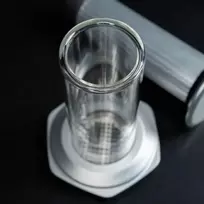 AeroPress Premium kavos virimo aparatas su 350 filtrų, rankinis espreso ir šalto virimo aparatas, be BPA, tamsiai pilkas