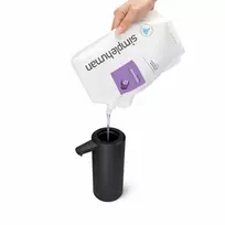 simplehuman ST1084 Sensorinis muilo dozatorius, juodas nerūdijantis plienas, 266 ml, bekontaktis automatinis, infraraudonųjų spindulių judesio jutiklis, reguliuojamas kiekis, neužsikemšantis siurblys, apsauga nuo pirštų atspaudų