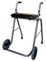 REH RF-651/CZA dviratukas vaikščiojimo rėmas su sėdyne, aliuminis, juodas