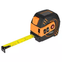 NEO TOOLS 67-100 Lazerinis tolimatis su 5 m matavimo juosta, 40 m diapazonas, IP54, foninis LCD ekranas, 2 klasės lazeris, 2 x AAA