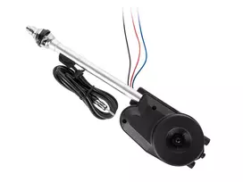 SUNKER LEC-ANT0161 elektrinė teleskopinė automobilio antena 100cm AM/FM, nerūdijančio plieno strypas, 12V automatinė, tvirtinama prie sparno