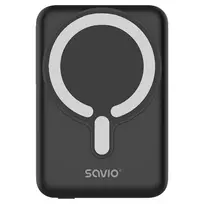 Savio BA-12 belaidis magnetinis power bank 10000 mAh juodas