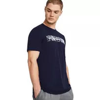 Under Armour vyriški marškinėliai su kamo krūtinės juosta, trumpomis rankovėmis, tamsiai mėlyni