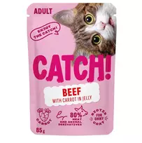CATCH Jautienos ir morkų želė šlapias kačių maistas - 85g