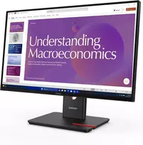 Lenovo T24D-40 23.8 colių WUXGA IPS monitorius su USB šakotuvu ir ergonomišku stovu