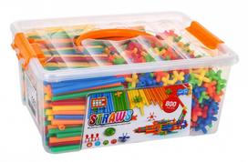 Šiaudelių konstruktorius Straws, 800 vnt., įvairių spalvų