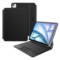 Juodas atverčiamas dėklas su klaviatūra "Tech-Protect Smartcase Magnetic + Keyboard" planšetei Apple iPad AIR 10.9” 4 / 5 / 2020-2022 / 11” 6 / 7 / 8 / 2024-2026